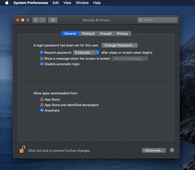 Mac your security preferences allow installation of only apps installed
